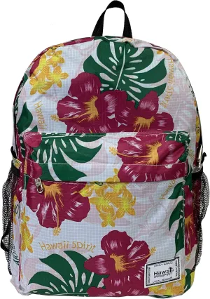 Classic Backpack (Pink, Double Hibiscus)
