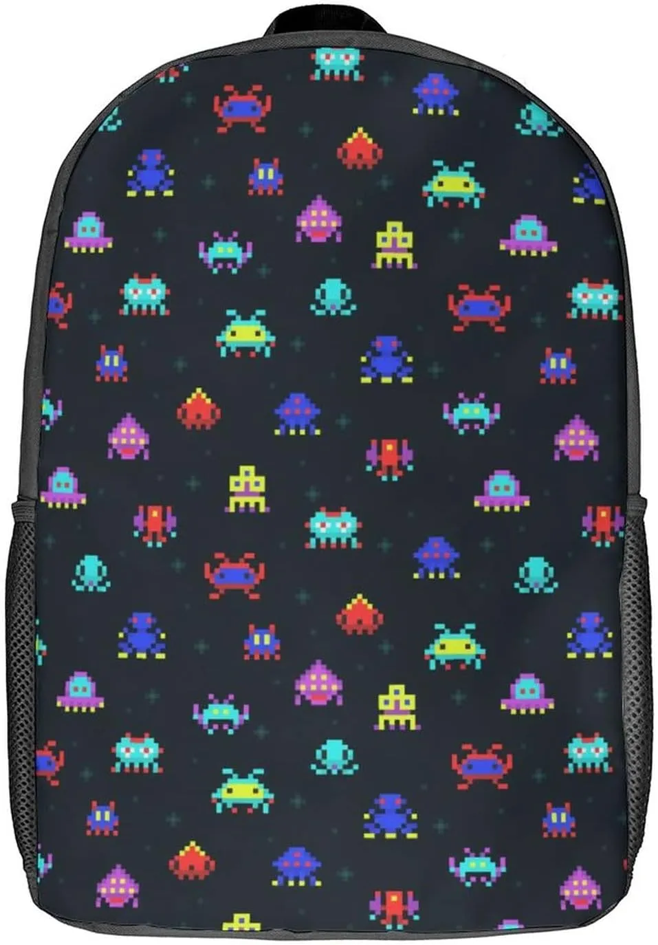 Classic Games Space Invaders Pattern Lightweight Laptop Backpack Casual Daypack Fashion Bag 17 Inch for Travel Outdoor Work
