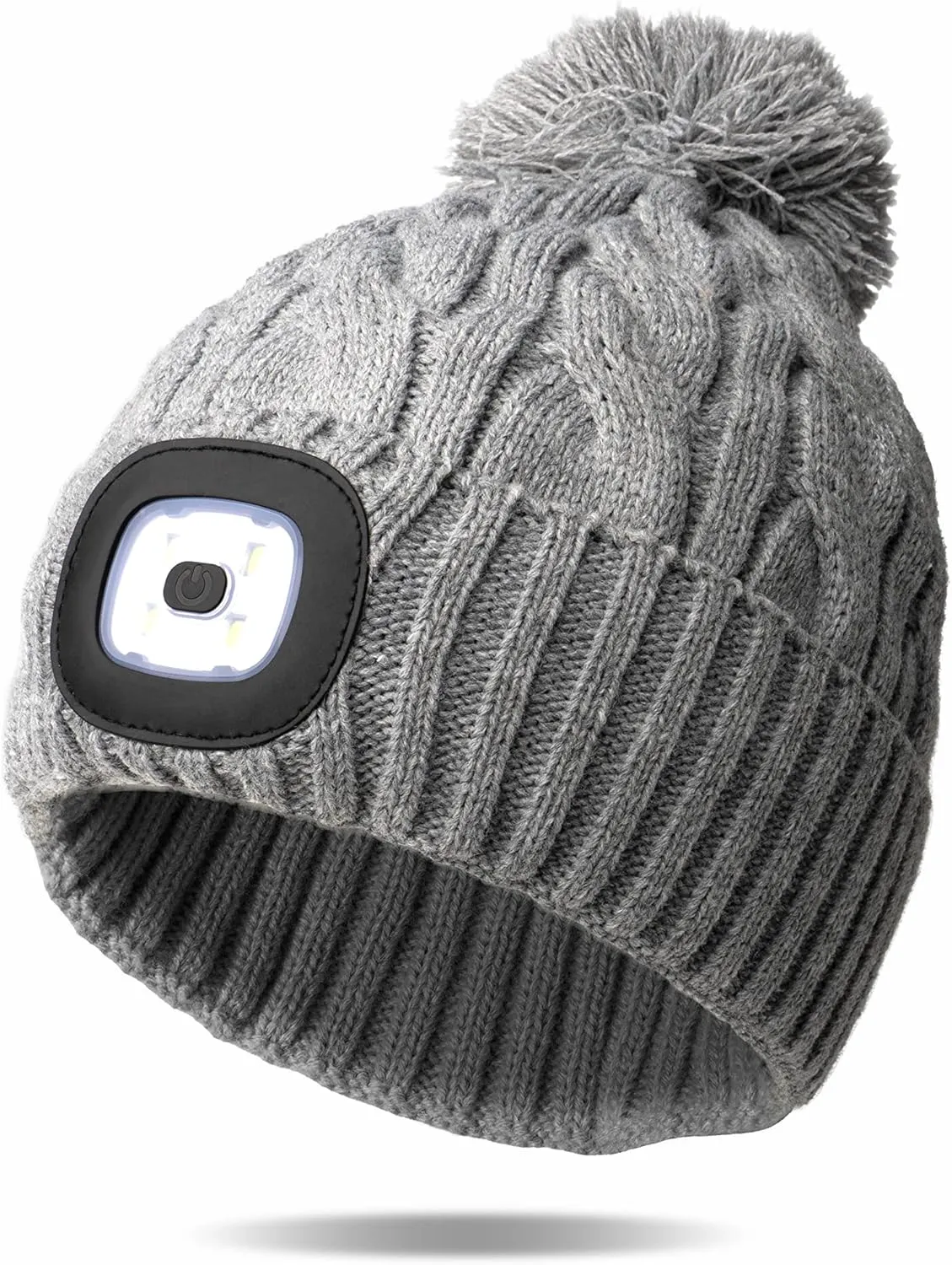 Classic Rechargeable LED Warm Knit Beanie Head Light Hat Headlamp for Outdoor Activities
