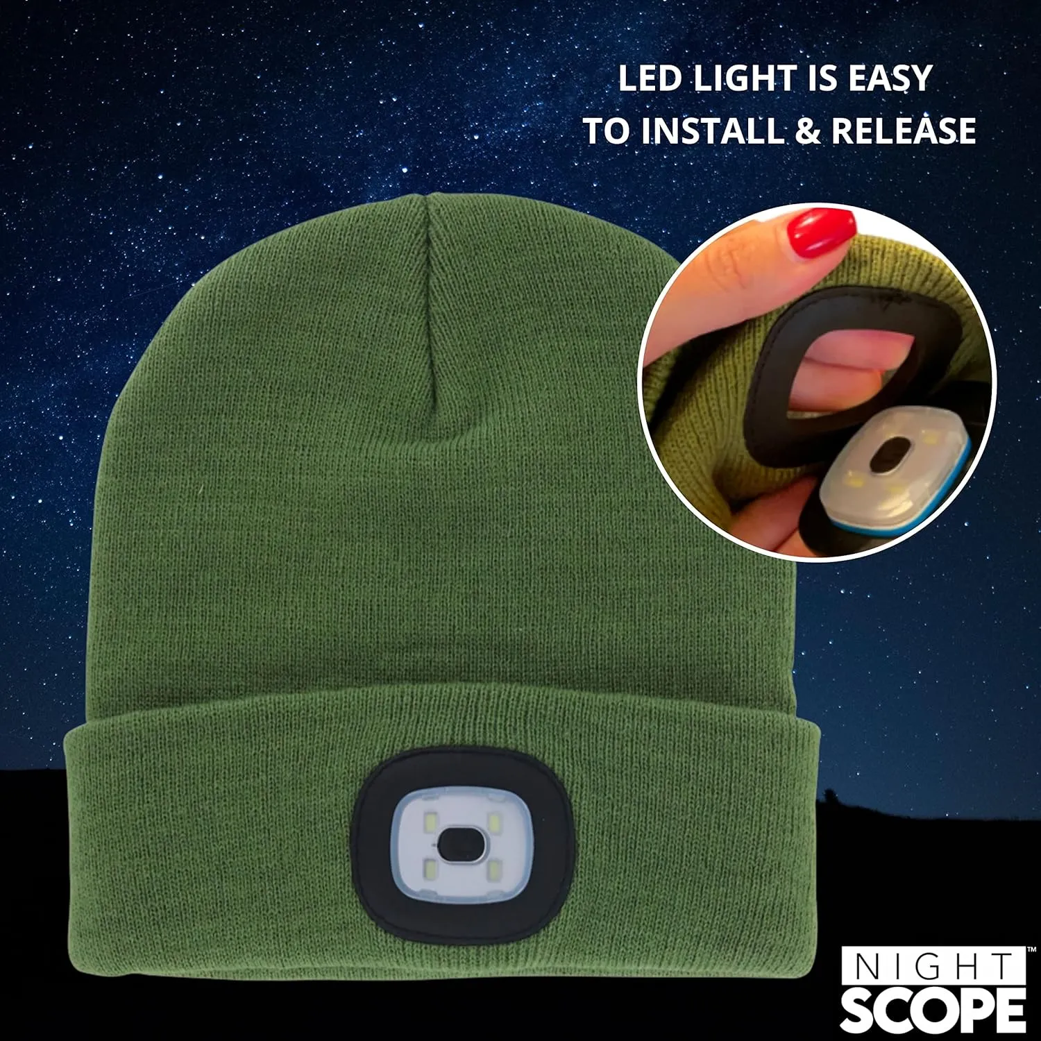 Classic Rechargeable LED Warm Knit Beanie Head Light Hat Headlamp for Outdoor Activities