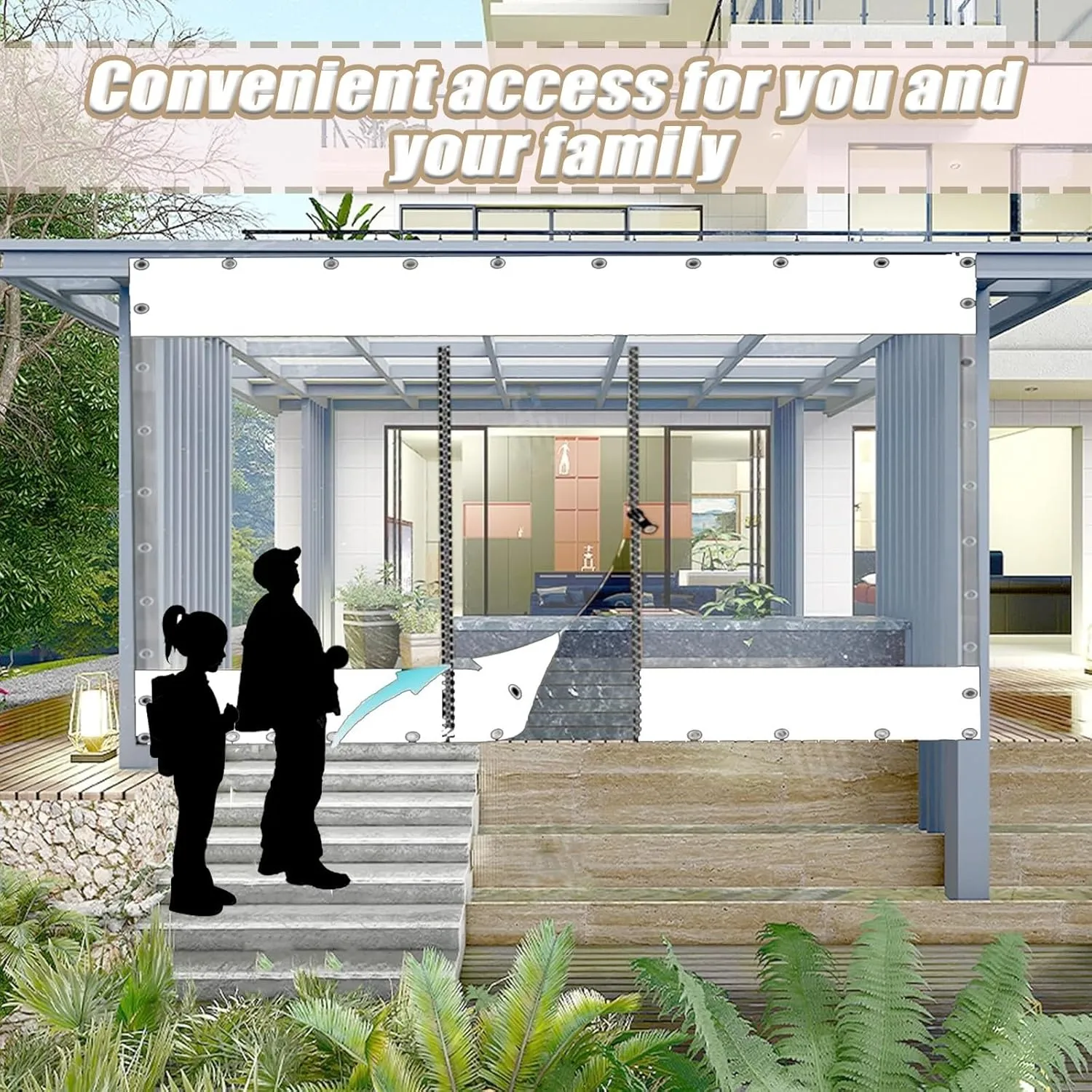 Clear Tarpaulin Transparent Plastic Tarp Transparent Tarpaulin Tarp Cover Sheet With Eyelets Plastic Tarp Windproof Transparent Tarpaulin Cover Zipper Transparent Tarpaulin(H*W: 7*15m/276*591in)
