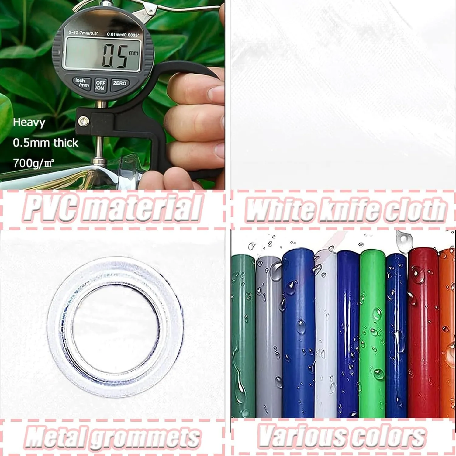 Clear Tarpaulin Transparent Plastic Tarp Transparent Tarpaulin Tarp Cover Sheet With Eyelets Plastic Tarp Windproof Transparent Tarpaulin Cover Zipper Transparent Tarpaulin(H*W: 7*15m/276*591in)