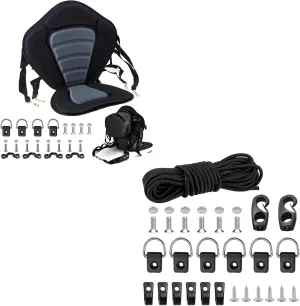 CLIO Kayak Seat Deluxe Padded Fishing Boat Seat Deluxe Sit-On-Top Canoe Seat Cushioned and Kayak Deck Rigging Kit