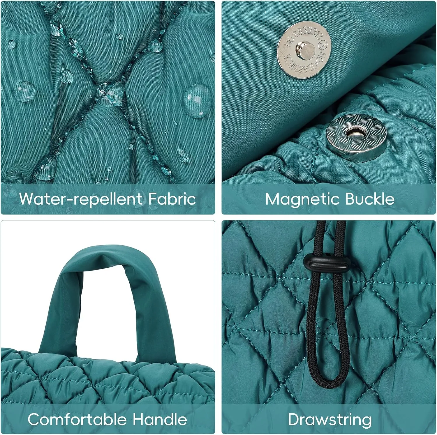 CLUCI Puffy Quilted Backpack Purse for Women, Casual Lightweight Daypack for Women Travel