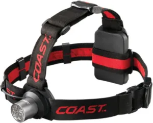 COAST® HL5 185 Lumen Utility LED Headlamp with Hinged Beam Adjustment and Hard Hat Compatibility, black