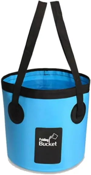 Collapsible Bucket with Handle, 12L/20L foldable bucket, Portable Wash Basin for Camping, Fishing, Gardening, Car Washing, and Outdoor Use (Blue, 20L)