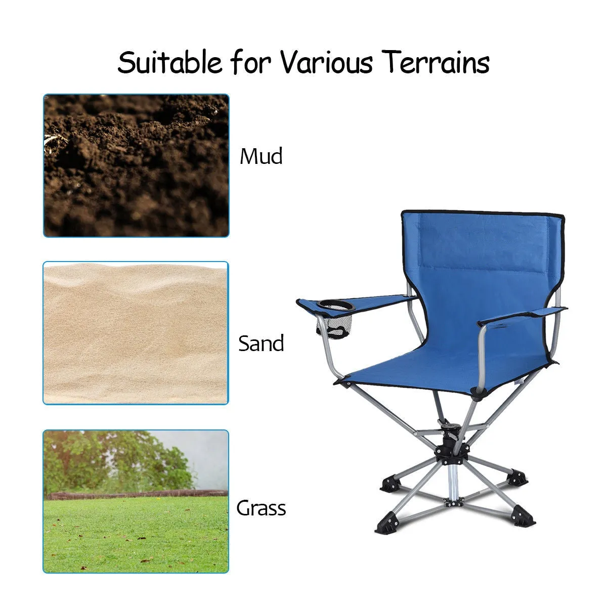 Collapsible Portable Swivel Camping Chair
