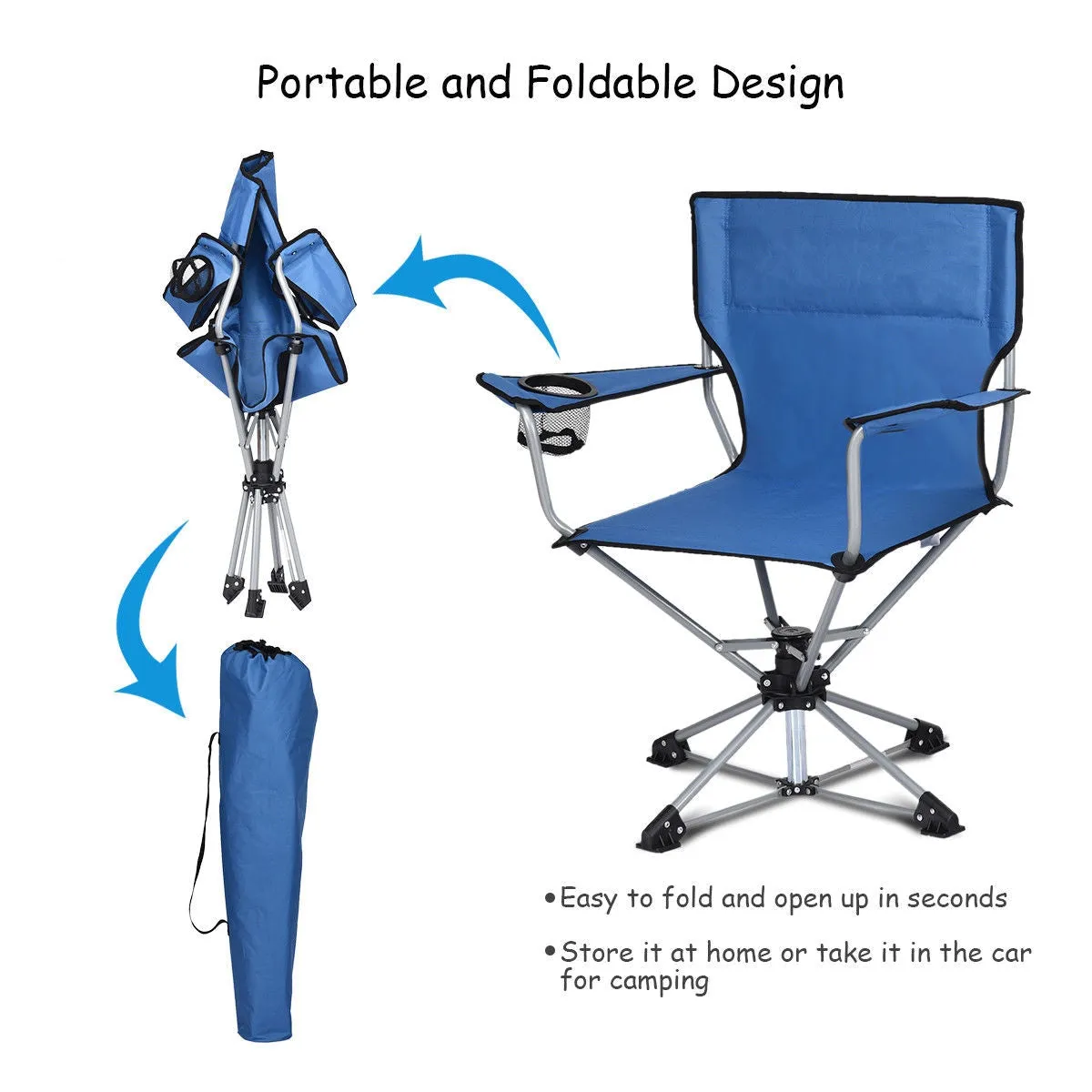 Collapsible Portable Swivel Camping Chair