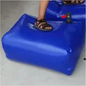 Collapsible Water Container, PVC Transport Water Storage Bag, Weather Resistant Software Water Tank Agriculture Drought Resistance, Customizable (Color : Blue, Size : 120L/0.8x0.45x0.35m)