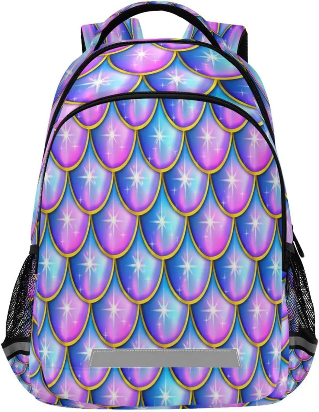 Colorful Mermaid Scales Design Waterproof Backpack - Casual Outdoor Sports Daypack with Ergonomic Shoulder Straps#478