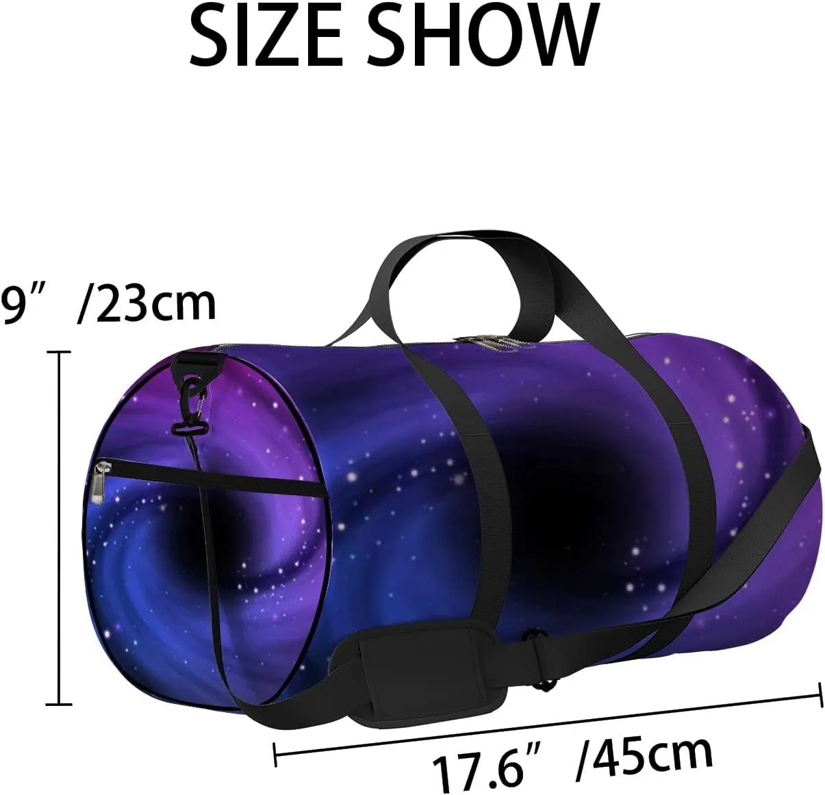 Colorful Swirls of Space Galaxy Sports Bag Tote Bag Waterproof Gym Bag with Shoulder Strap Zipper 2 Side Pockets for Men and Women, Travel and Storage Shoulder Bag.
