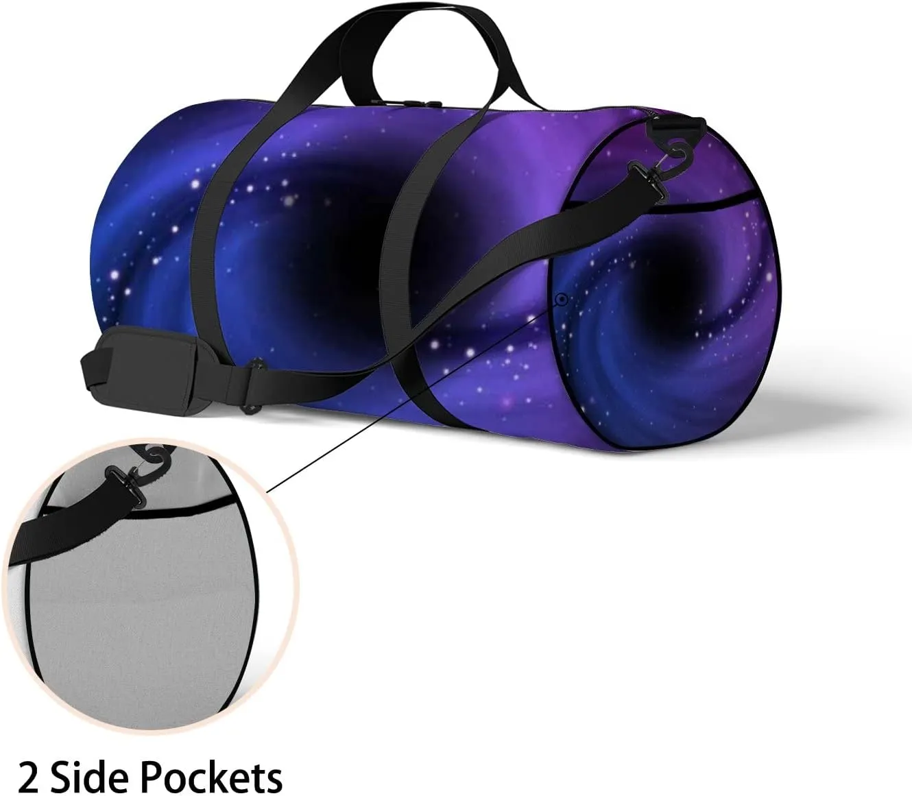 Colorful Swirls of Space Galaxy Sports Bag Tote Bag Waterproof Gym Bag with Shoulder Strap Zipper 2 Side Pockets for Men and Women, Travel and Storage Shoulder Bag.
