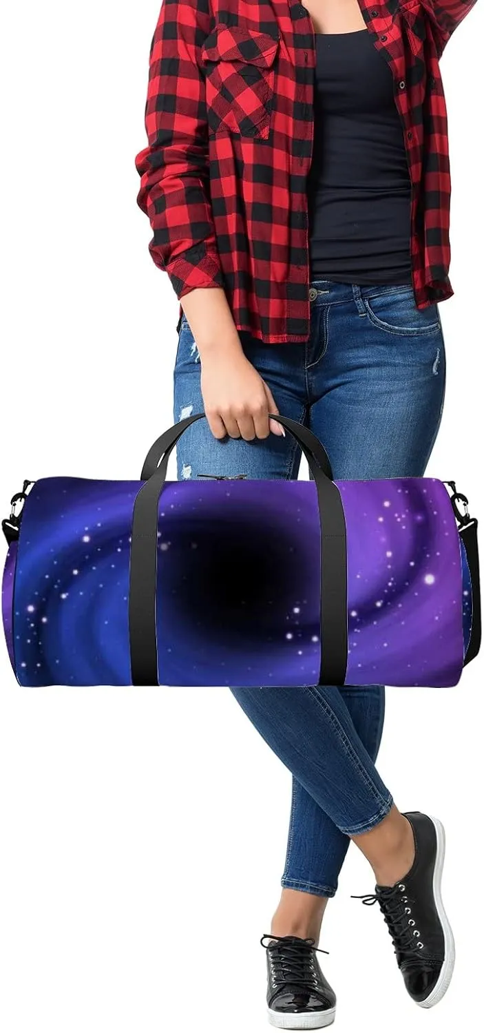 Colorful Swirls of Space Galaxy Sports Bag Tote Bag Waterproof Gym Bag with Shoulder Strap Zipper 2 Side Pockets for Men and Women, Travel and Storage Shoulder Bag.