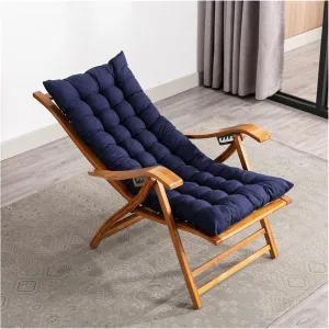 Comfortable Reclining Chair,Wooden Folding Chairs with Padded Seats,Sun Lounger Chairs & Recliners,for Camping Beach Poolside Outdoor Yard,Brown-Ergono(Blue