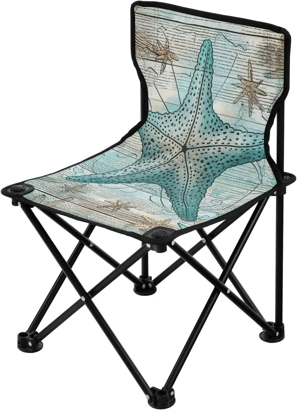 Compact Retro Wood Starfish Ultralight Camping Chair Lightweight Backpack Chairs for Adults Includes Carry Bag Hiking Chairs Backpacking Ultralight for Camping Outdoor