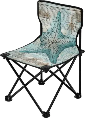 Compact Retro Wood Starfish Ultralight Camping Chair Lightweight Backpack Chairs for Adults Includes Carry Bag Hiking Chairs Backpacking Ultralight for Camping Outdoor