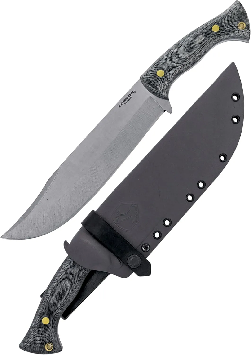 Condor Tool & Knife Plan A Knife - 1075 High-Carbon Steel Blade with Full-Tang Construction - Ergonomic Micarta Handle - Kydex with Leather Belt Loop Sheath - Ideal for Bushcraft, Camping & Survival