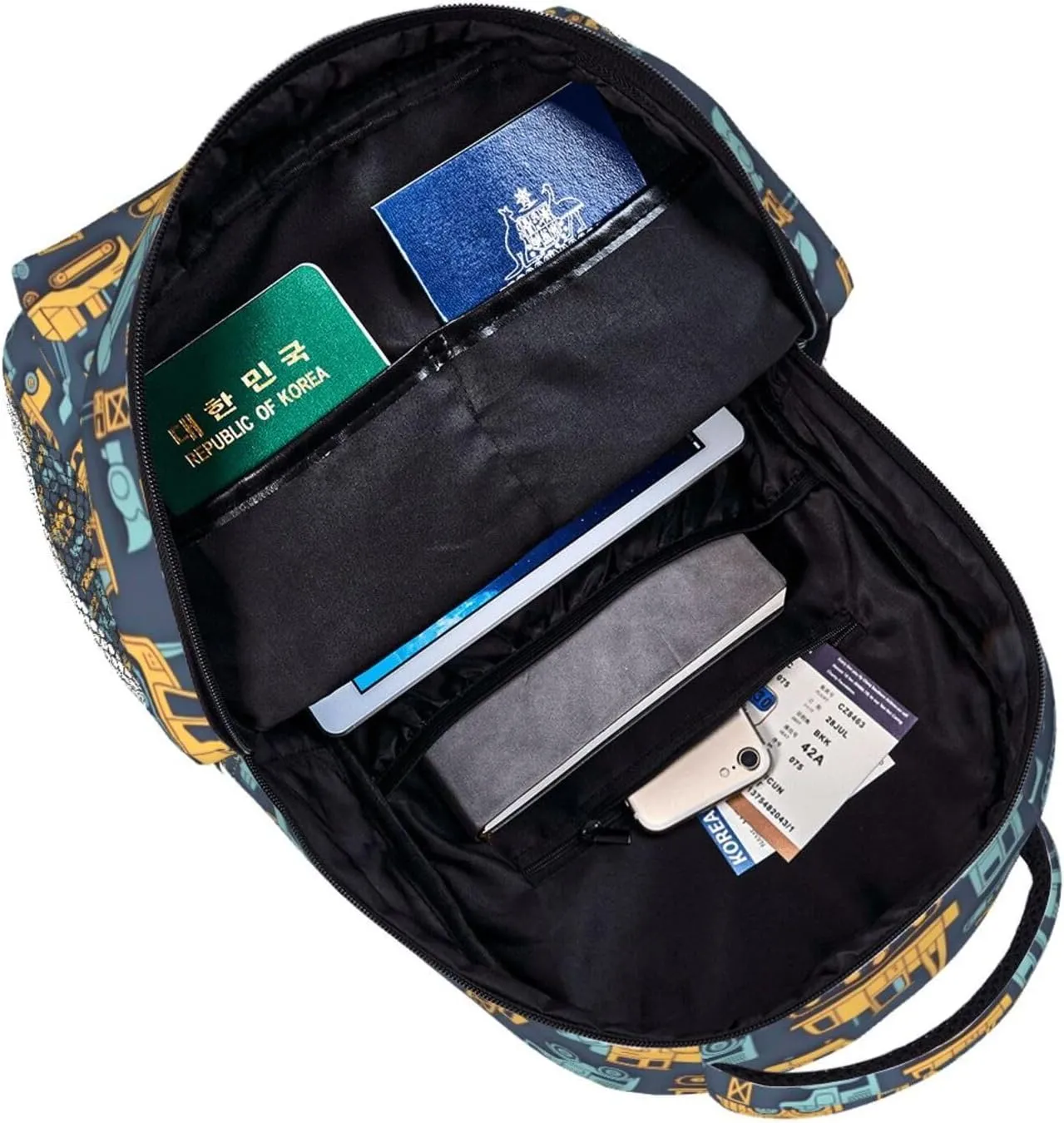 Construction Machinery Truck Backpack Lightweight Laptop Backpack Casual Daypack Travel Double Shoulder Bag For Women Men