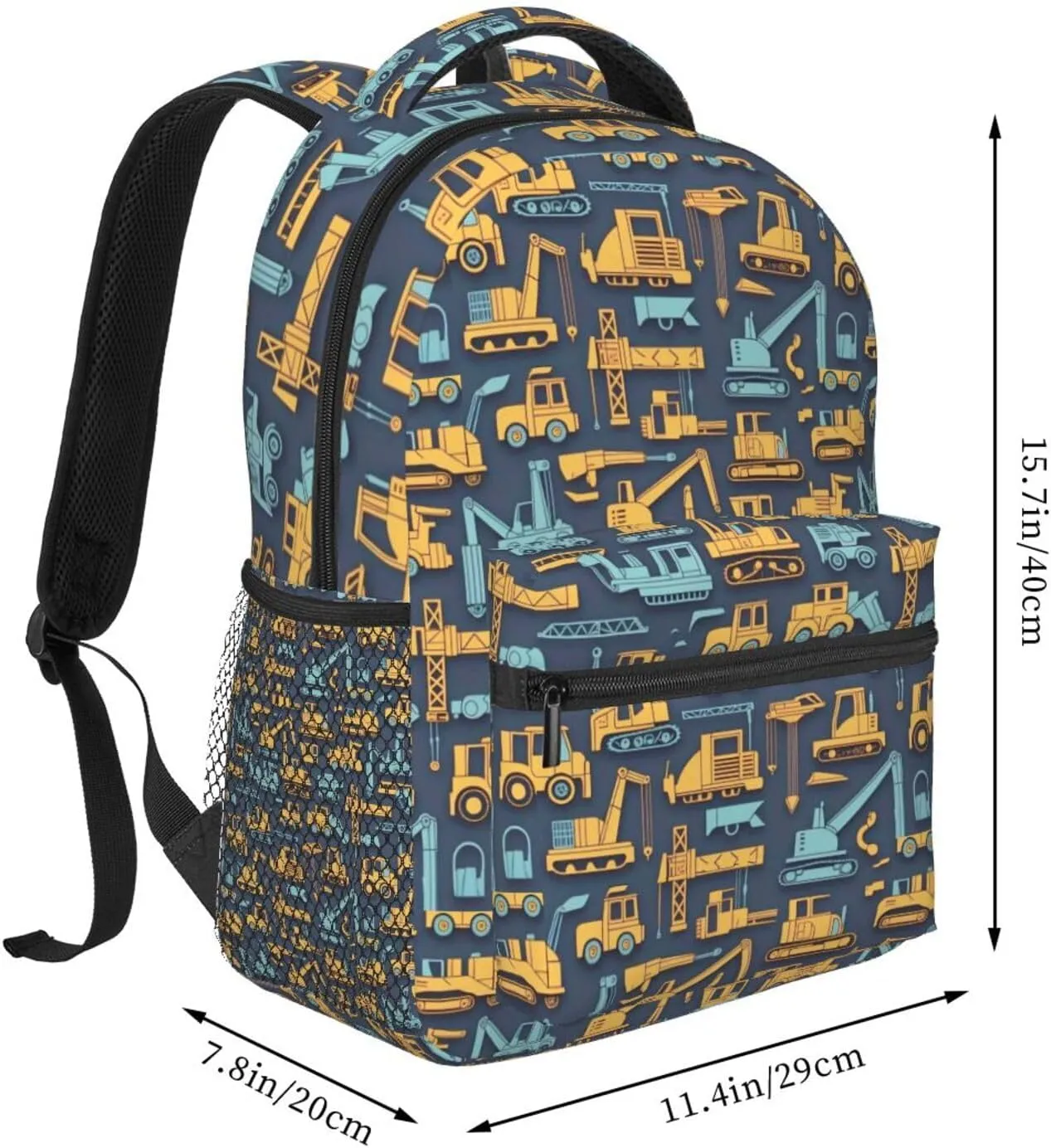 Construction Machinery Truck Backpack Lightweight Laptop Backpack Casual Daypack Travel Double Shoulder Bag For Women Men