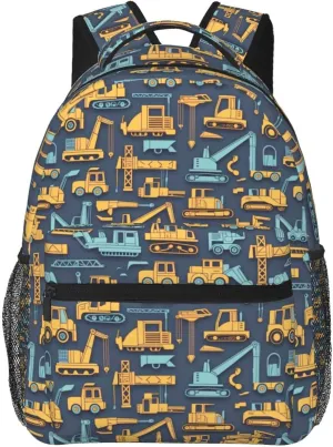 Construction Machinery Truck Backpack Lightweight Laptop Backpack Casual Daypack Travel Double Shoulder Bag For Women Men