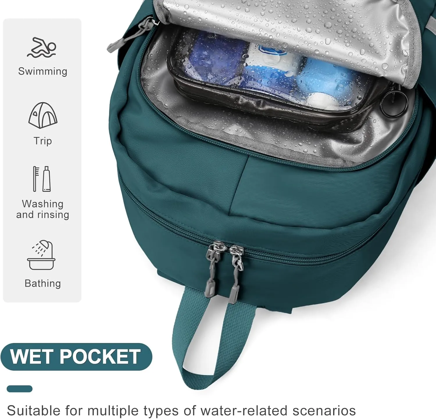 Coofay Small Gym Backpack for Women - Waterproof With Shoe Compartment, Lightweight Travel and Workout Sports Bag