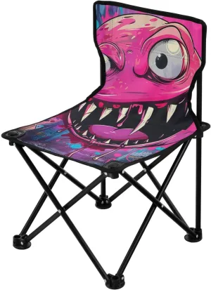 Cool Cartoon Monster Backpacking Camp Chair Ultralight Beach Chairs Carry Bag Included Travel Chairs for Adults for Camping Sports