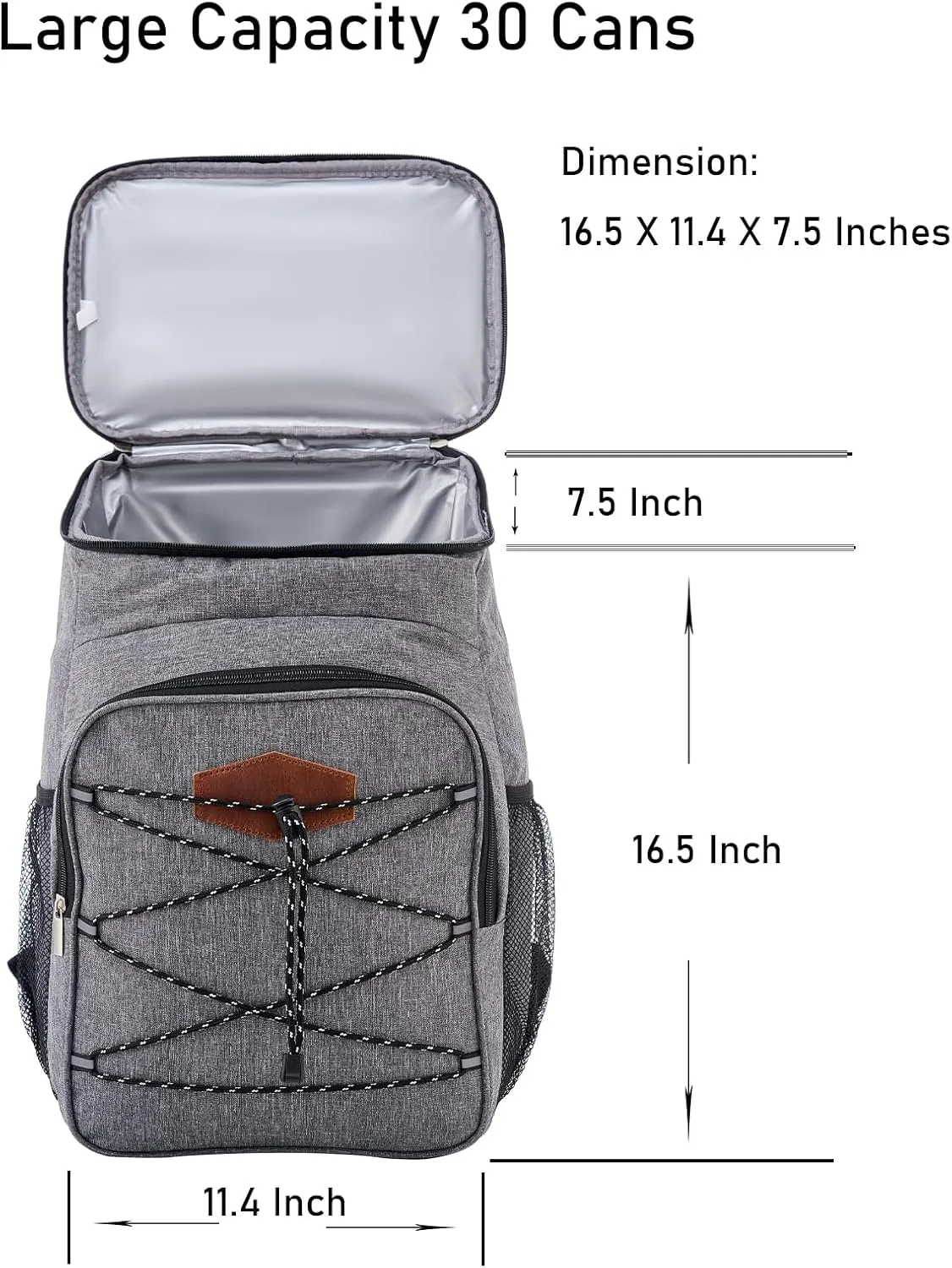 Cooler Backpack 30 Cans Leak Proof Lightweight Camping Travel Bag for Men with Insulated Cooler Compartment for Women