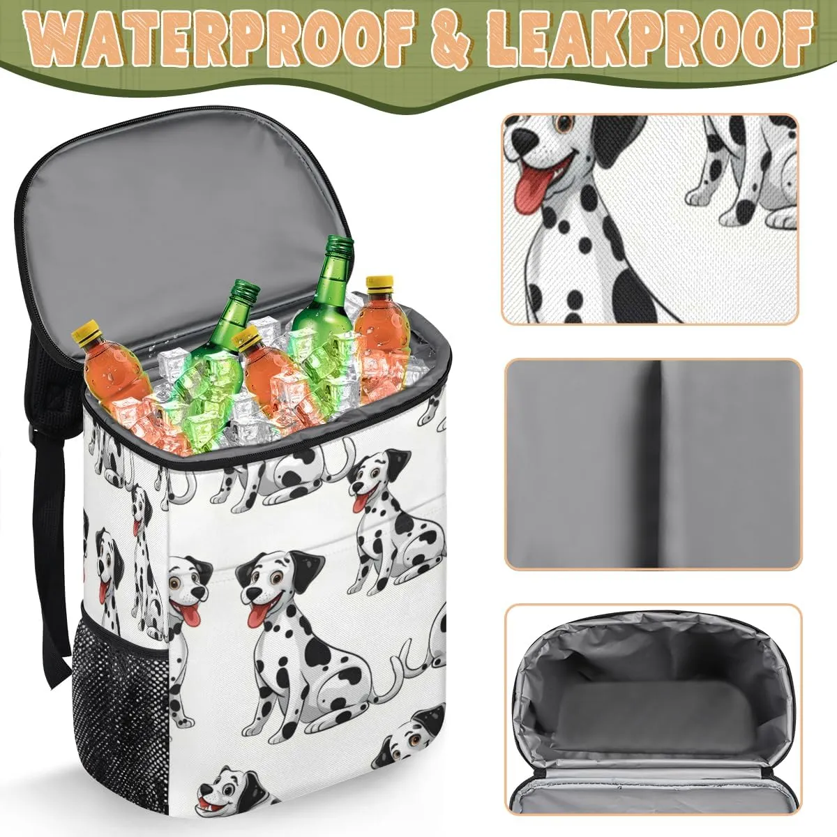 Cooler Backpack Insulated Cute Dinosaur Theme Lightweight Travel Cooler Lunch Backpack Drink Beverage Beer Bag