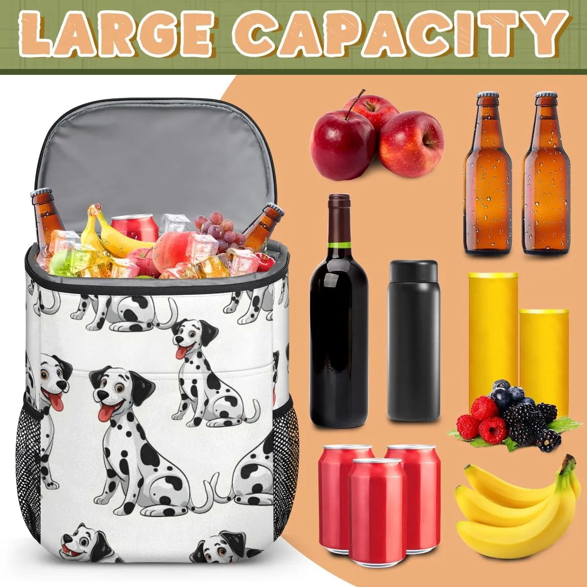 Cooler Backpack Insulated Cute Dinosaur Theme Lightweight Travel Cooler Lunch Backpack Drink Beverage Beer Bag