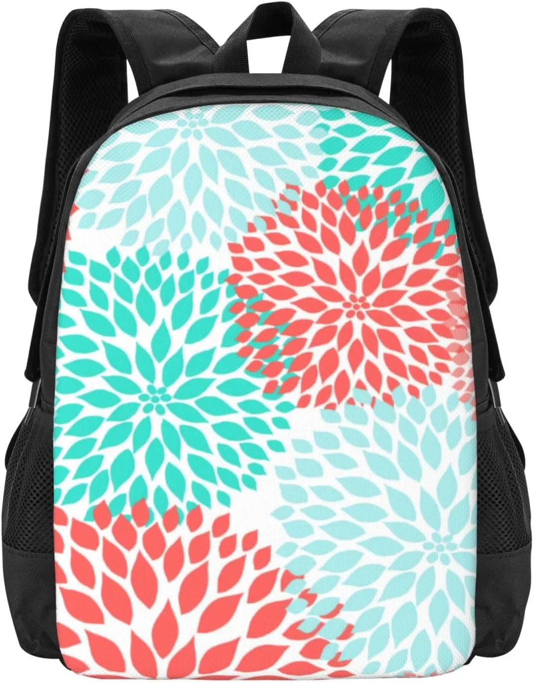 Coral Seafoam Teal Dahlia Home Decor Lightweight Packable Backpack Travel Casual Hiking Daypack Foldable Backpack For Men Women