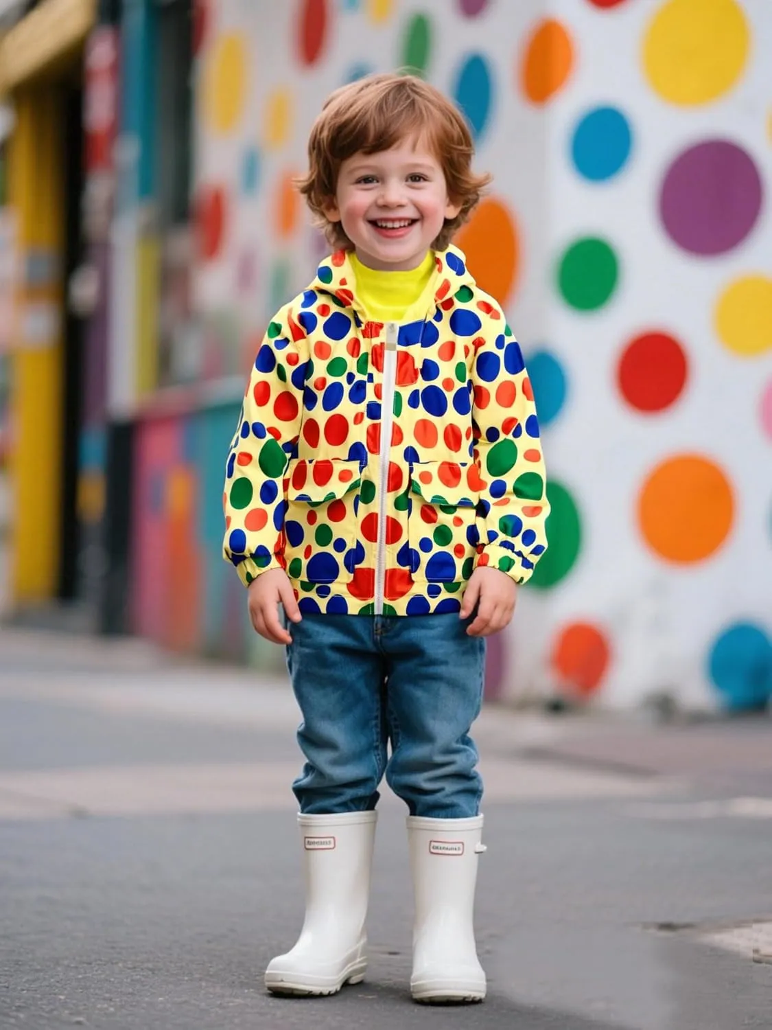 COSLAND Toddler Boys Girls Rain Jacket Waterproof Hooded Raincoat, 2-5T