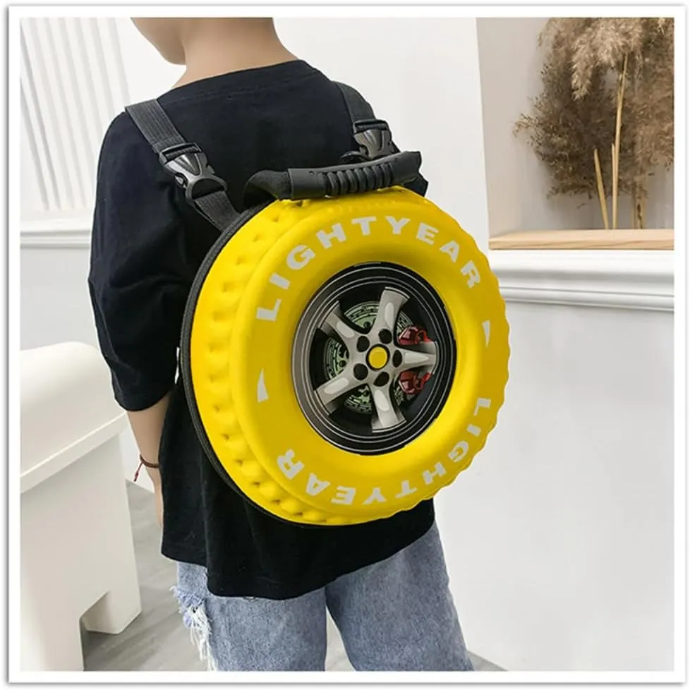 Creative Tire Shape Backpack EVA Backpack Fashion Styling Backpack Lightweight Backpack (Blue)