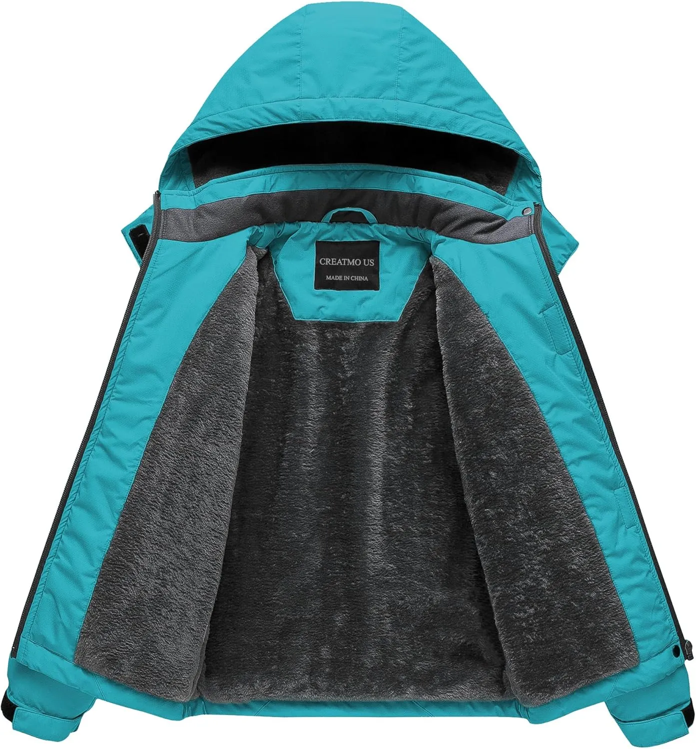 CREATMO US Girl's Waterproof Ski Jacket Warm Winter Snow Coat Windproof Snowboarding Rain Jacket
