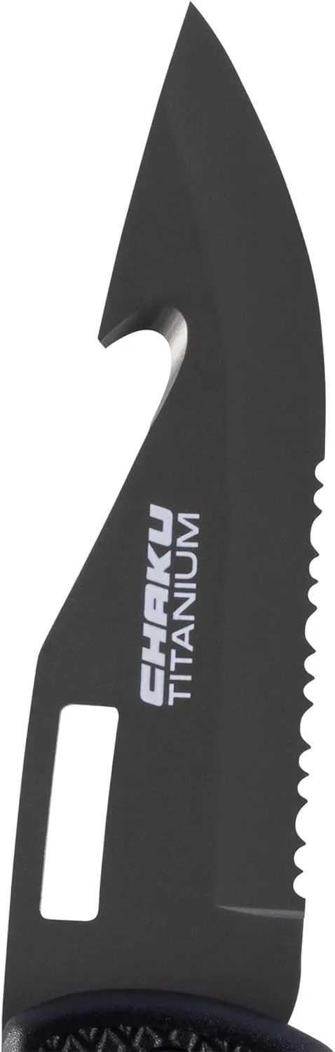 Cressi Underwater Dive Knife - Stainless Steel Dual Serrated and Smooth Blade - Ideal for Freediving and Scuba Diving - Chaku: Designed in Italy