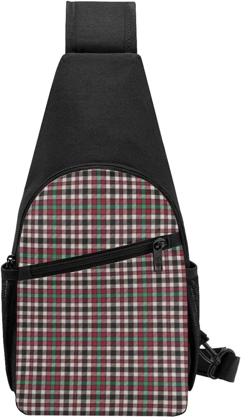 Crossbody Sling Backpack Borthwick Dress Tartan Shoulder Chest Bag Daypack for Traveling Sport