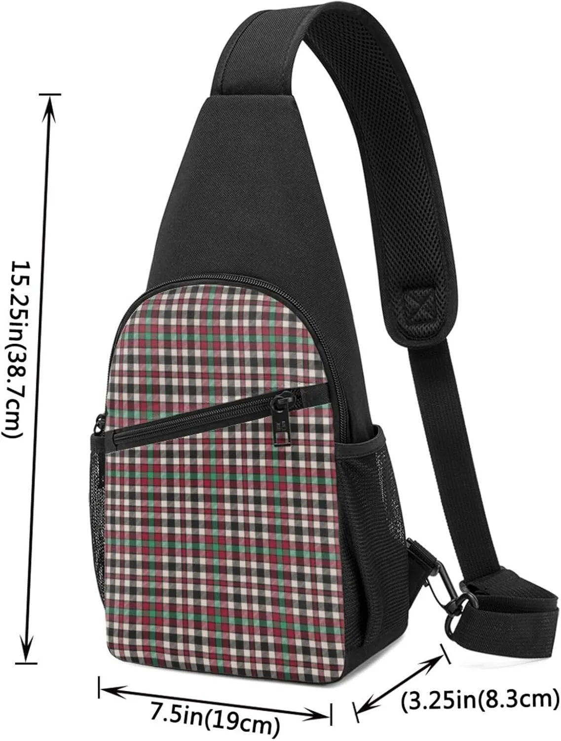 Crossbody Sling Backpack Borthwick Dress Tartan Shoulder Chest Bag Daypack for Traveling Sport