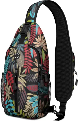 Crossbody Sling Backpack Mini Water Resistant Sling Bag - Adjustable Chest Strap Backpack for Outdoor Hiking Cycling