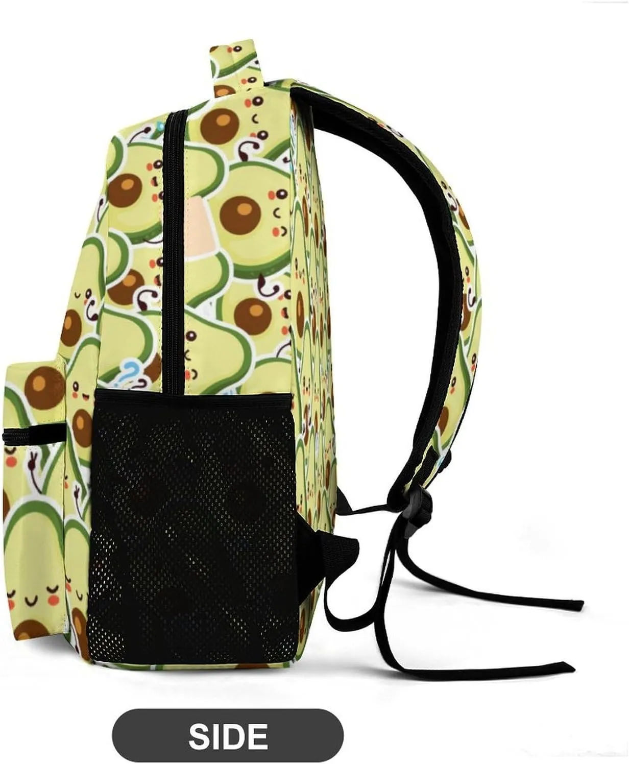 Custom Avocado School Backpack for Kids Girls Boys, 16 Inch Cute Avocado Themed Bookbag, Personalized School Backpack for Students Children, Lightweight, Large Capacity