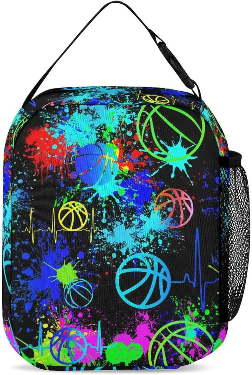 Custom Basketball Backpack with Lunch Box & Pencil Case for Kids Girls Boys School, 16 Inch Cool Basketball Bookbag, School Backpack for Students Children, sustainable, Lightweight, Large Capacity
