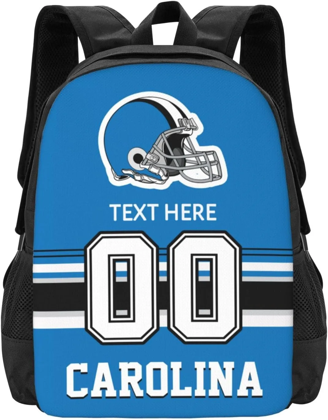 Custom Carolina Backpack, Personalized Name and Number Backpack High Capacity Custom Football Gift for Men Women Fans