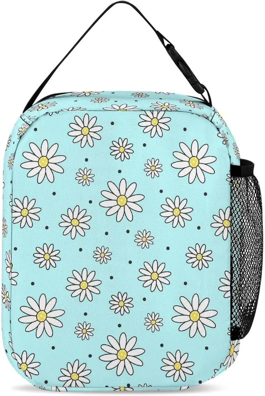 Custom Daisy Backpack with Lunch Box & Pencil Case for Kids Girls Boys School, 16 Inch Cute daisies Bookbag, School Backpack for Students Children, Lightweight, Large Capacity