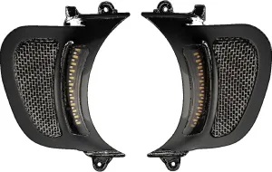 Custom Dynamics CD-RG-V-AW2-B Vent Inserts With LED Lights - Gloss Black with Natural Stainless Mesh