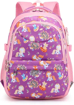 Cute Backpack Large Capacity Ergonomic Support Collar Block Women Lightweight Aesthetic Casual Daypack Korean Trends (Purple)