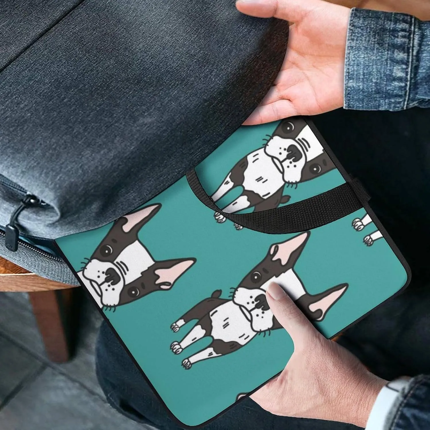 Cute Boston Terrier Carrying Laptop Bag Slim Briefcase Computer Case Business Handbag Backpack