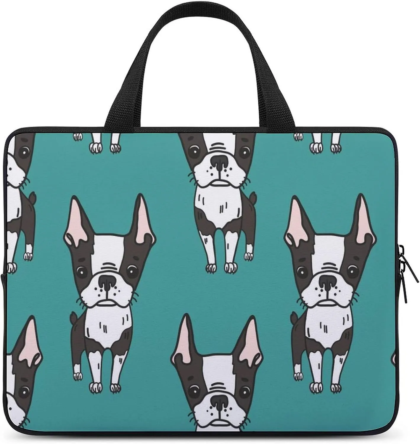 Cute Boston Terrier Carrying Laptop Bag Slim Briefcase Computer Case Business Handbag Backpack