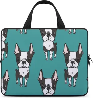 Cute Boston Terrier Carrying Laptop Bag Slim Briefcase Computer Case Business Handbag Backpack