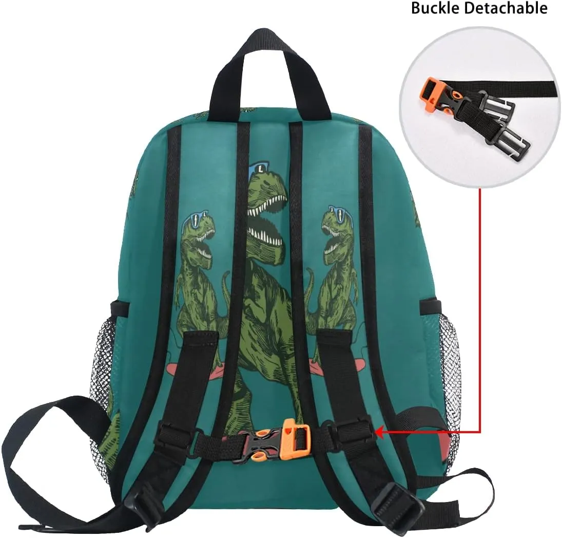 Cute Kids Back Pack Custom Personalized Todder Backpack with Name/Text Skateboard Dinosaur Book Bag Practical and Durable Daycare Bag for Travel,Toys