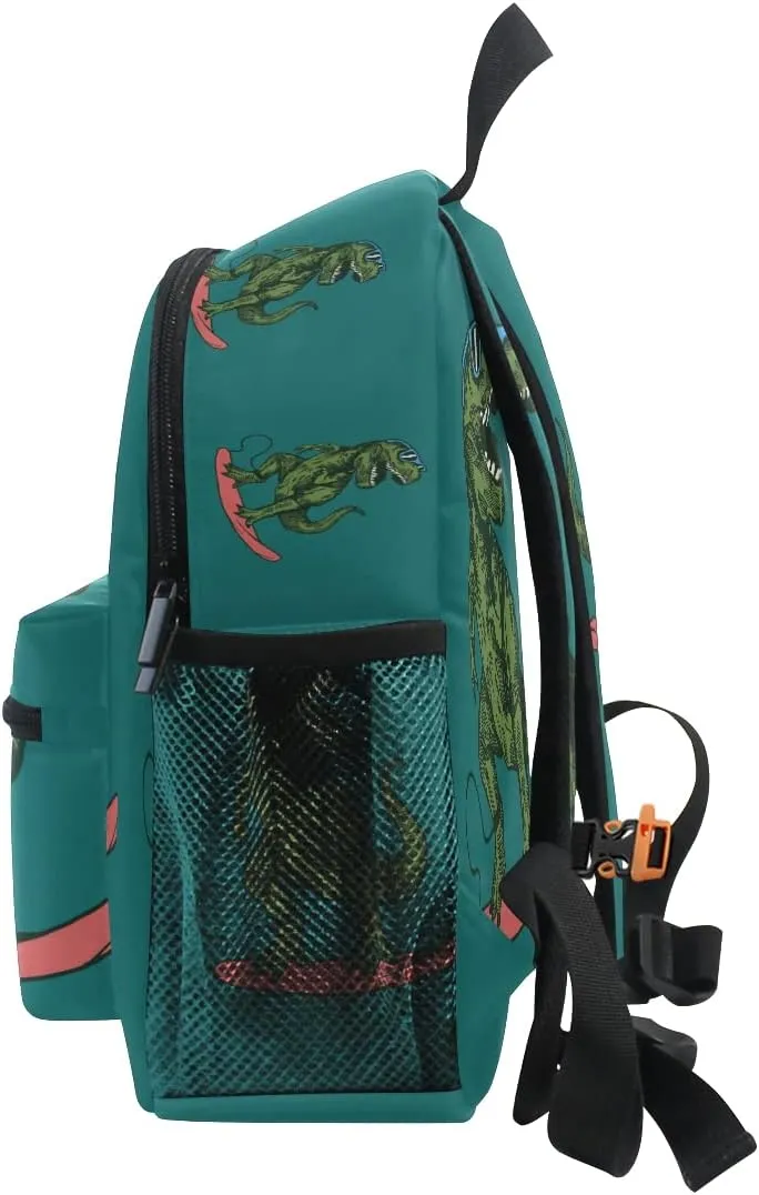Cute Kids Back Pack Custom Personalized Todder Backpack with Name/Text Skateboard Dinosaur Book Bag Practical and Durable Daycare Bag for Travel,Toys