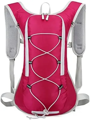 Cycling backpack, outdoor, waterproof backpack, running, trail running, hiking, travel, rock climbing, cycling water bag (rose red)