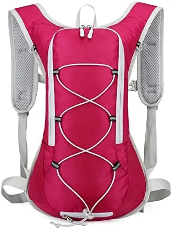 Cycling backpack, outdoor, waterproof backpack, running, trail running, hiking, travel, rock climbing, cycling water bag (rose red)